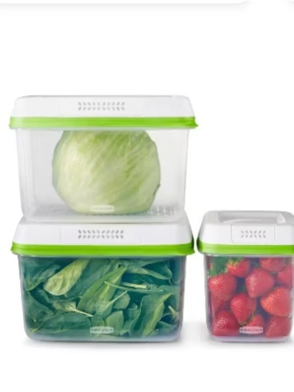 Airtight Food Storage Containers - Green (Set of 3)